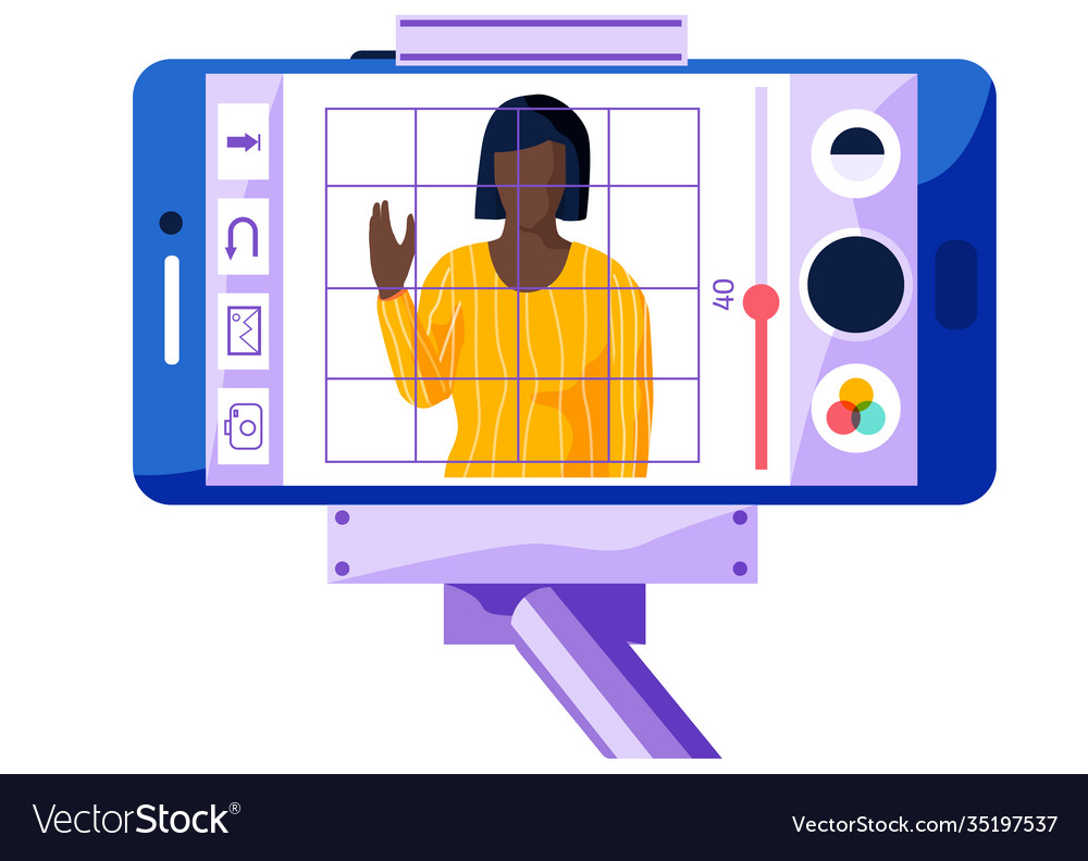 Afro american girl is waving hand on phone screen