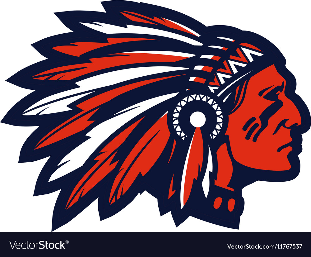 American native chief head mascot logo or Vector Image