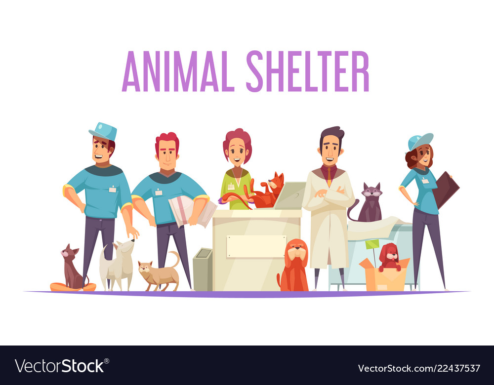 Animal shelter composition Royalty Free Vector Image