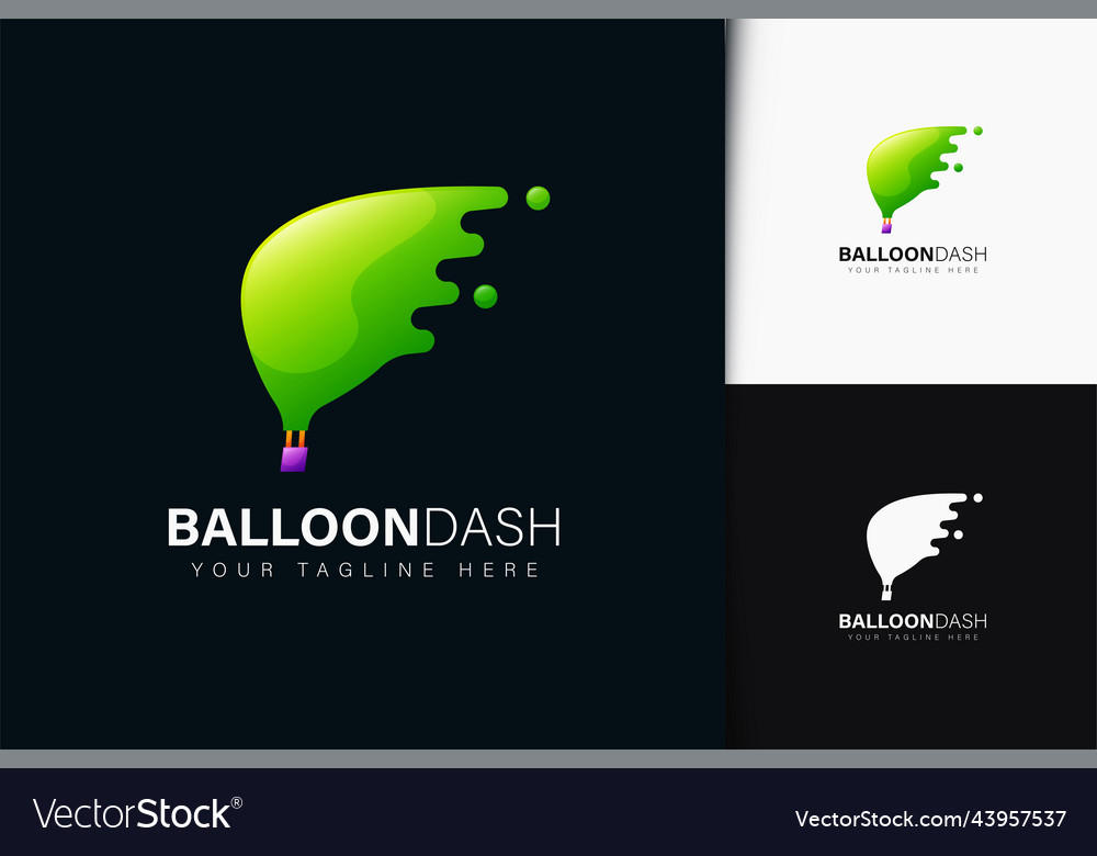 Balloon dash logo design with gradient vector image Balloon dash logo design with gradient