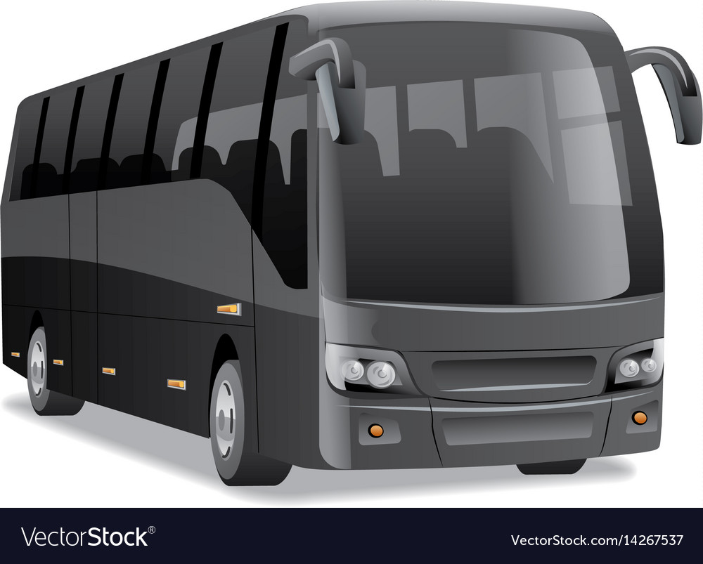 Black city bus Royalty Free Vector Image - VectorStock