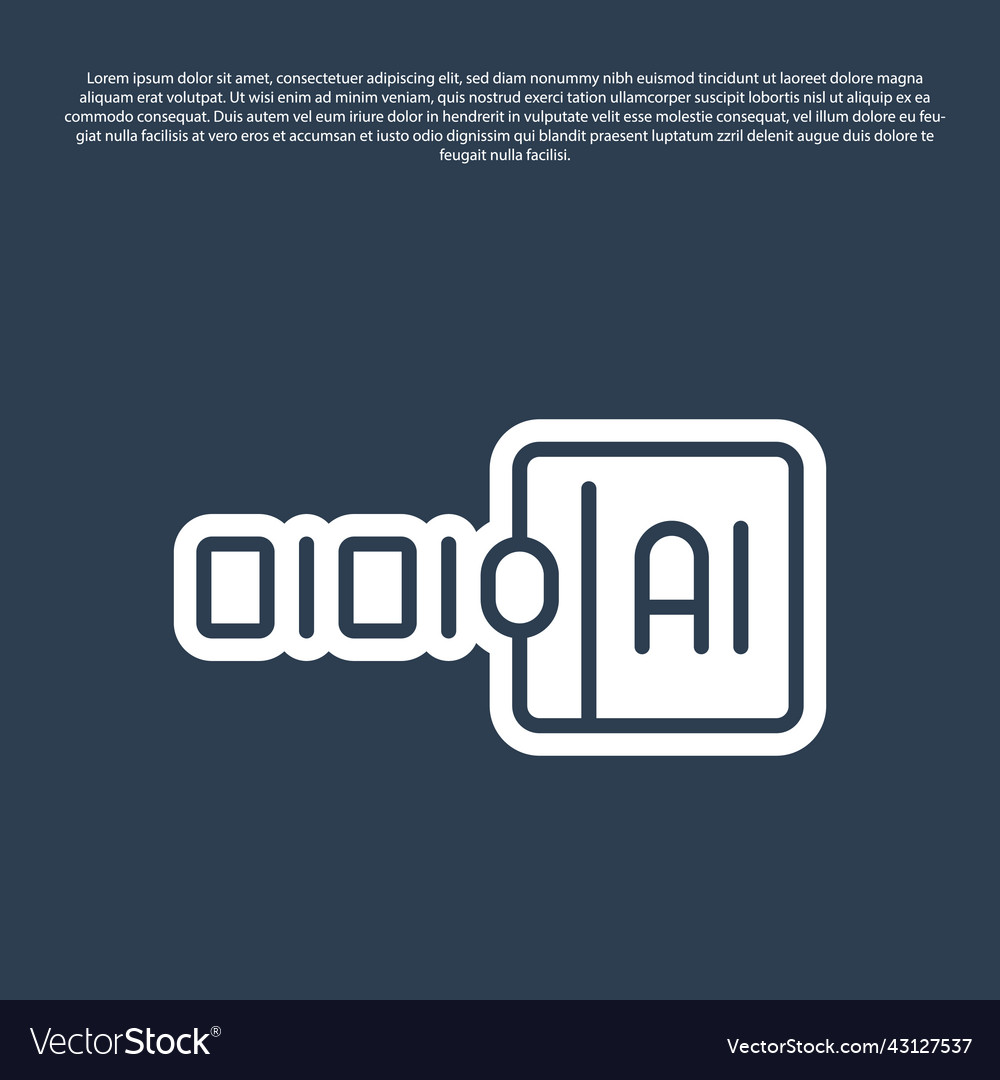 Blue line binary code icon isolated on vector image Blue line binary code icon isolated on