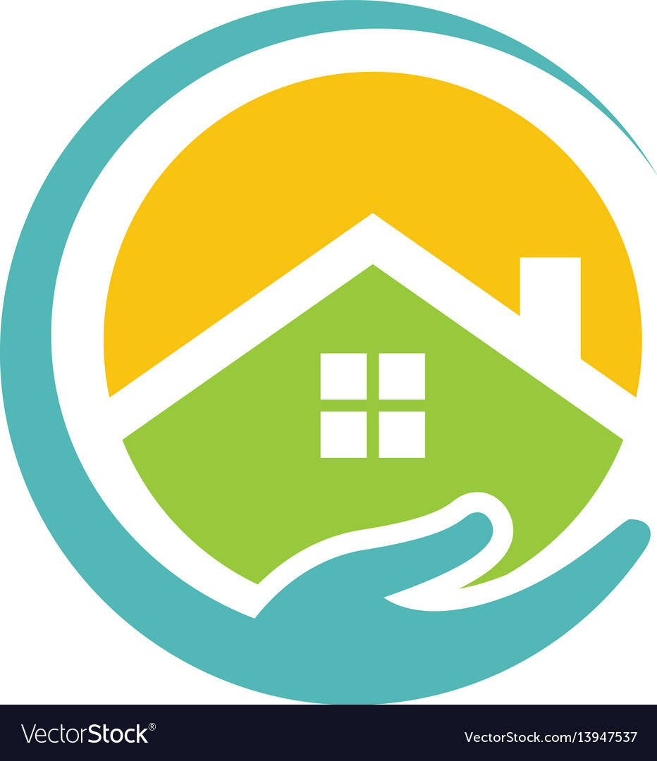 Circle home buildings vector image Circle home buildings