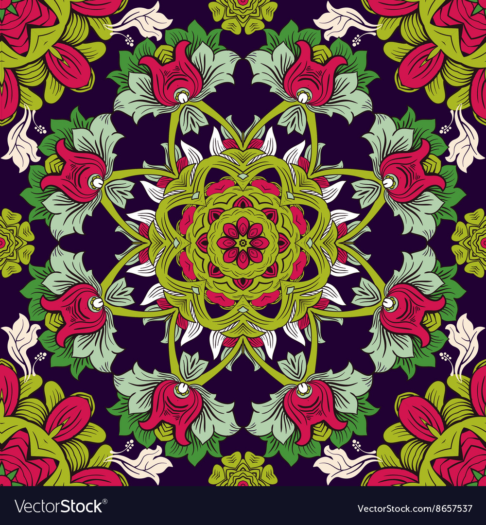 Colorful floral wallpaper seamless pattern