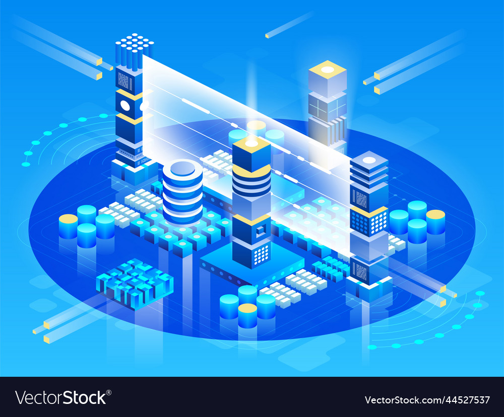 Computation of big data center information Vector Image Computation of big data center information