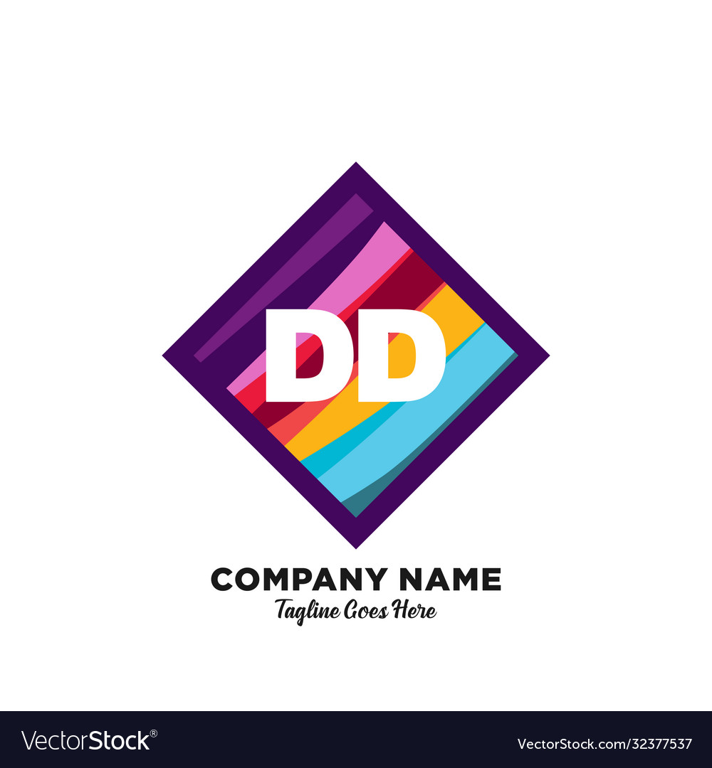 Dd initial logo with colorful template
