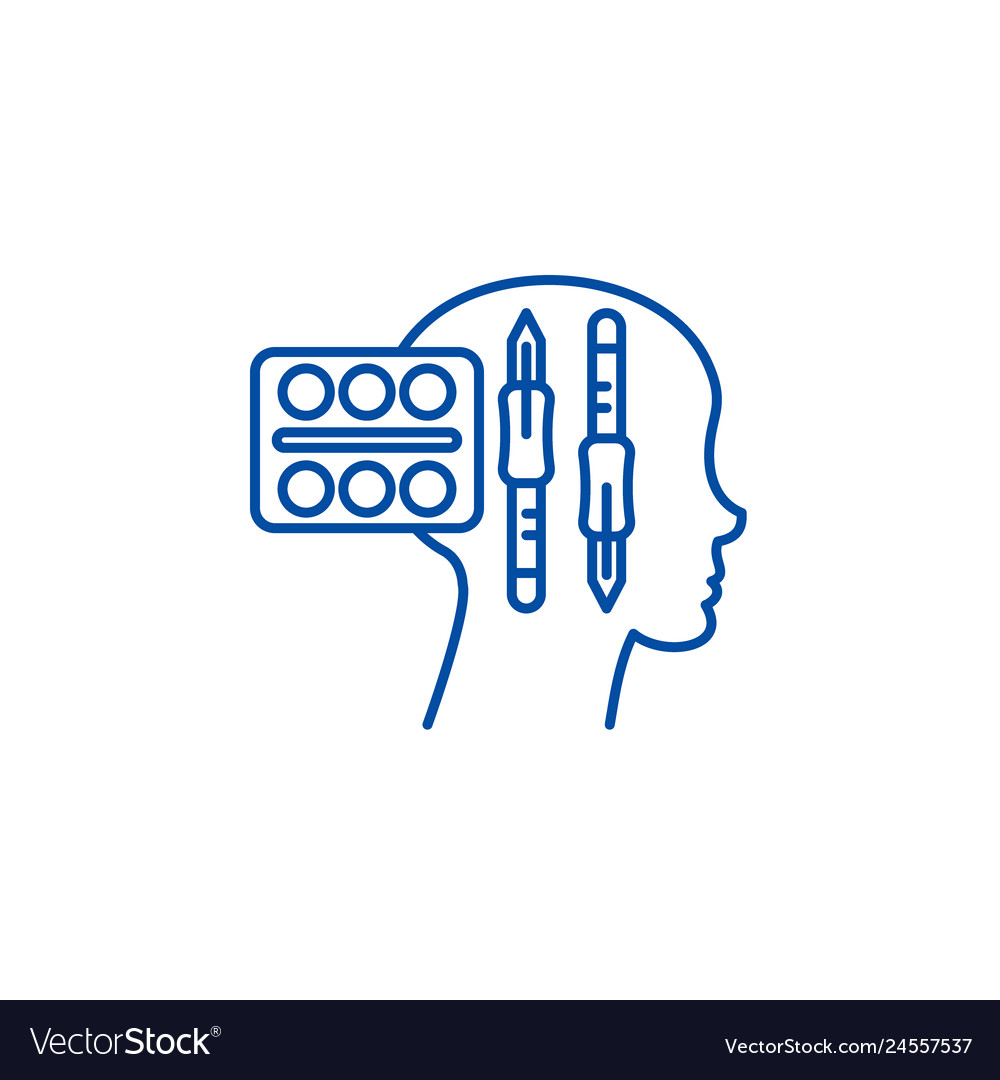 Design thinking line icon concept