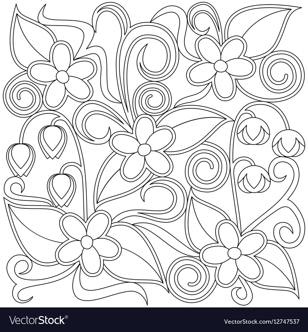 Floral coloring page