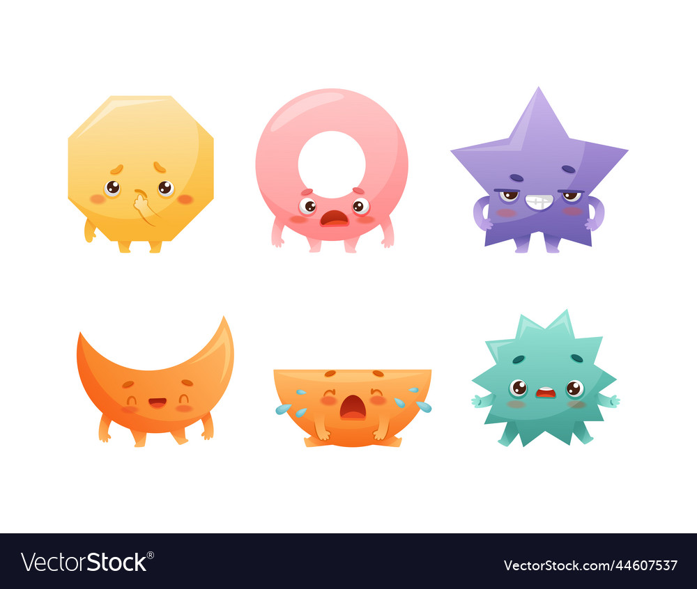 Funny geometric shape character with different