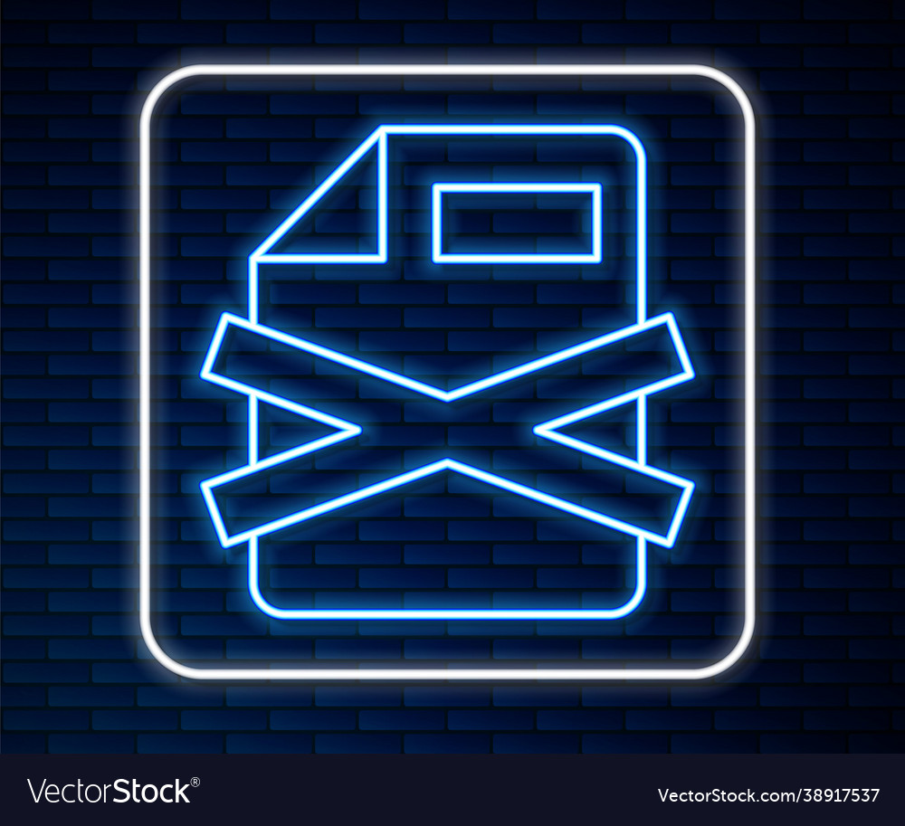 Glowing neon line delete file document icon Vector Image Glowing neon line delete file document icon