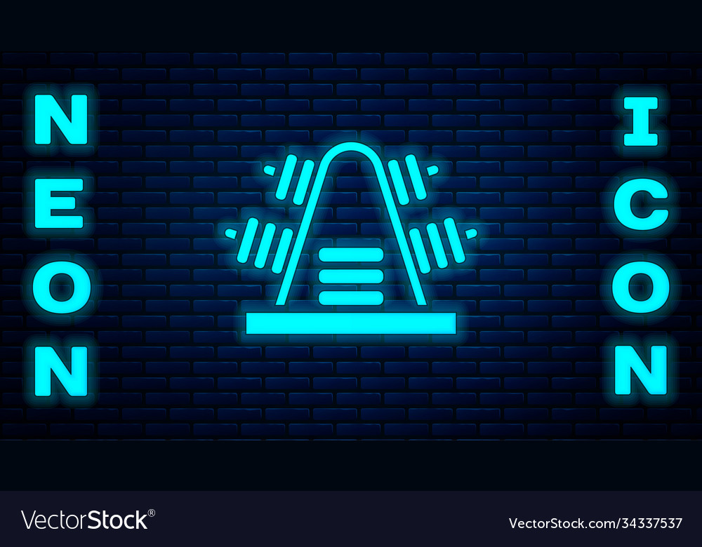 Glowing neon metal rack with additional weights Vector Image Glowing neon metal rack with additional weights