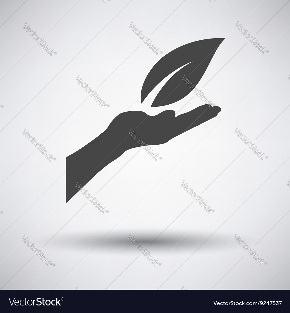 Hand holding leaf icon Royalty Free Vector Image