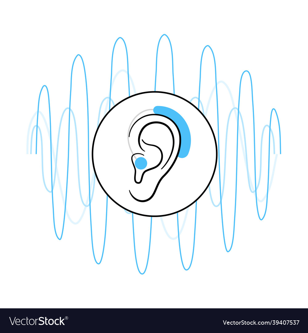 Hearing aid icon vector image Hearing aid icon