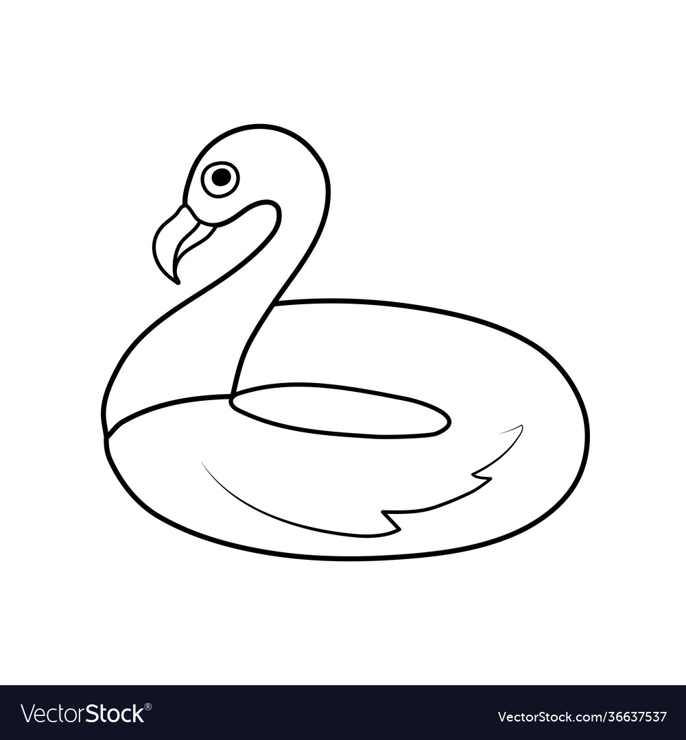 Inflatable circle in form a flamingo vector image Inflatable circle in form a flamingo