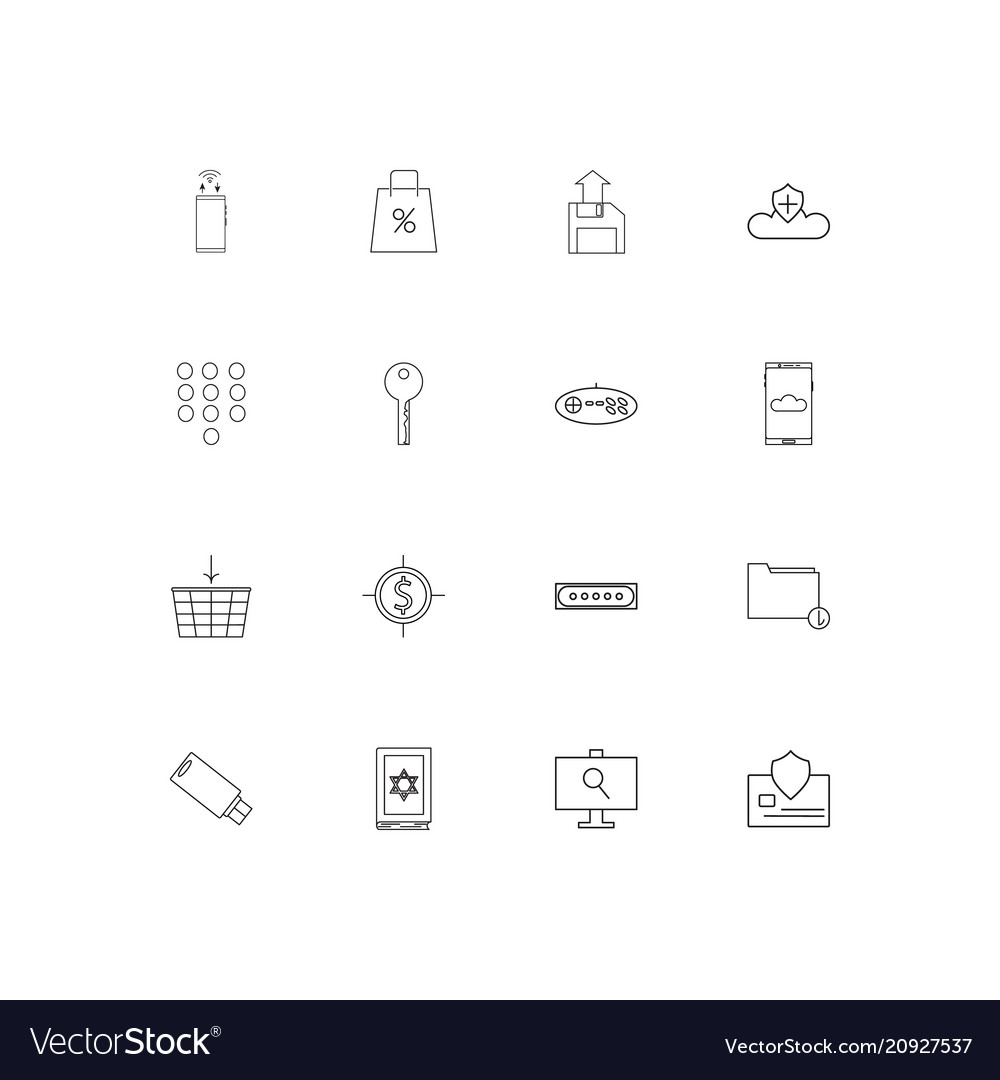 Internet technologies linear thin icons set
