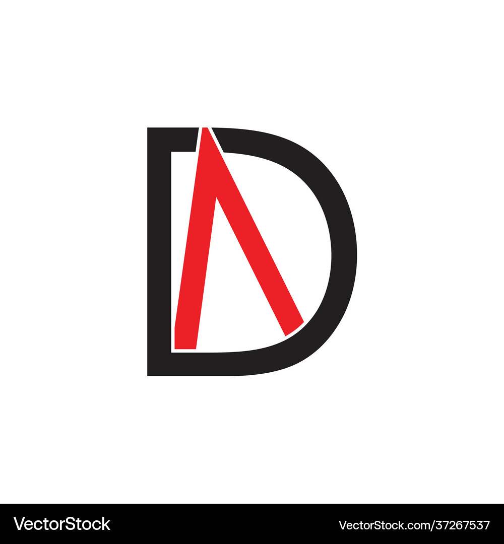 Letters ad simple geometric arrow logo Royalty Free Vector