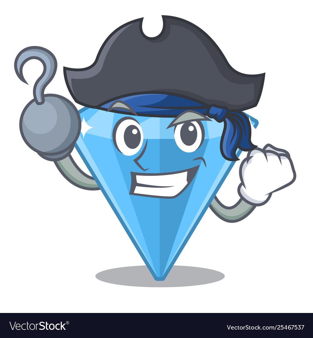 Pirate sapphire gems isolated in character