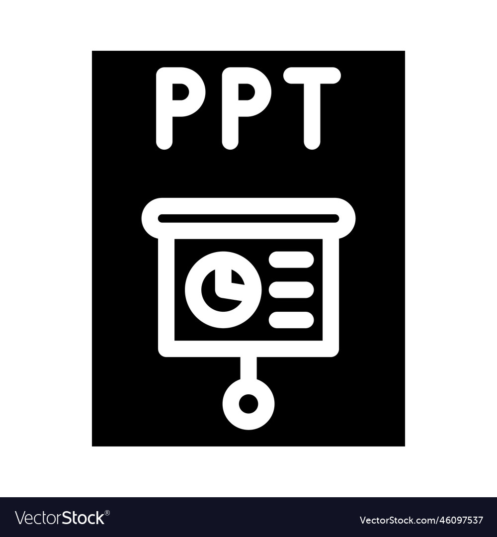 Ppt file format document glyph icon