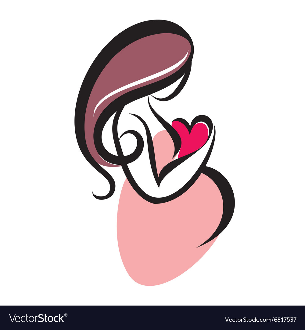 Pregnant woman symbol Royalty Free Vector Image