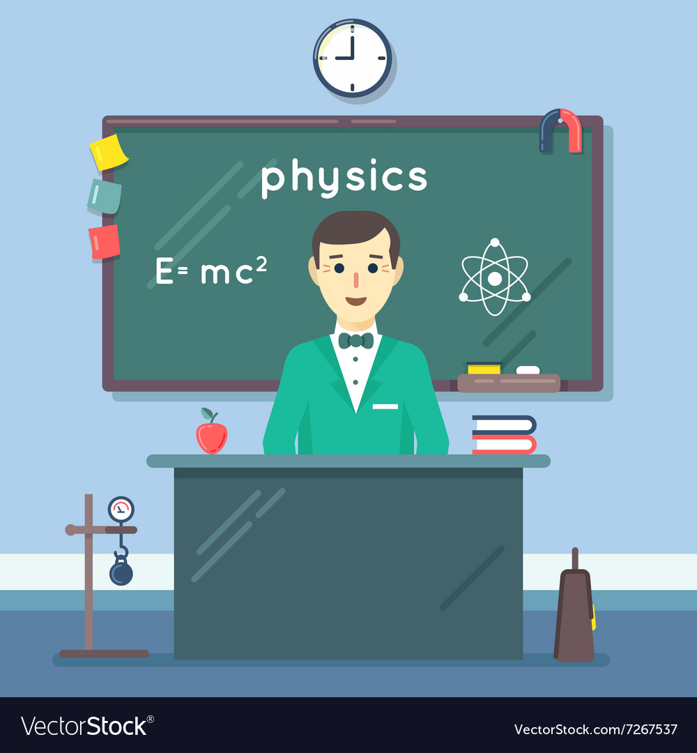 School Physics Teacher In Audience Flat Royalty Free Vector 1996