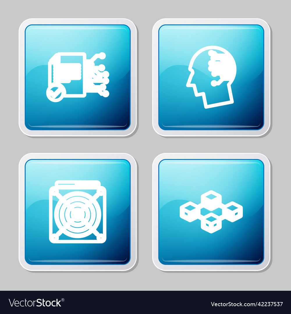 Set line smart contract brain as digital circuit vector image Set line smart contract brain as digital circuit