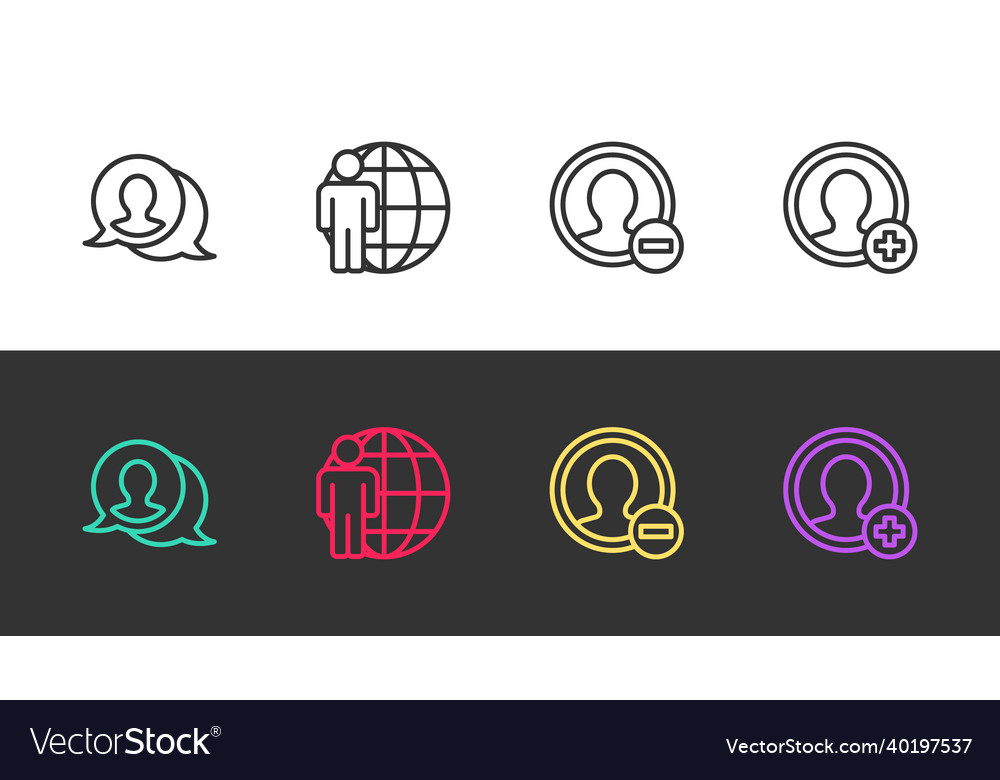Set line speech bubble chat head hunting create vector image Set line speech bubble chat head hunting create