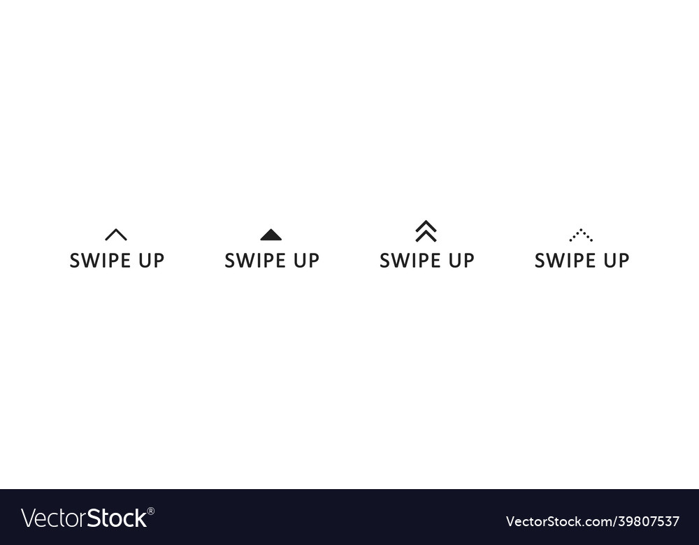 Swipe up icon arrow button logo scroll story sign vector image Swipe up icon arrow button logo scroll story sign