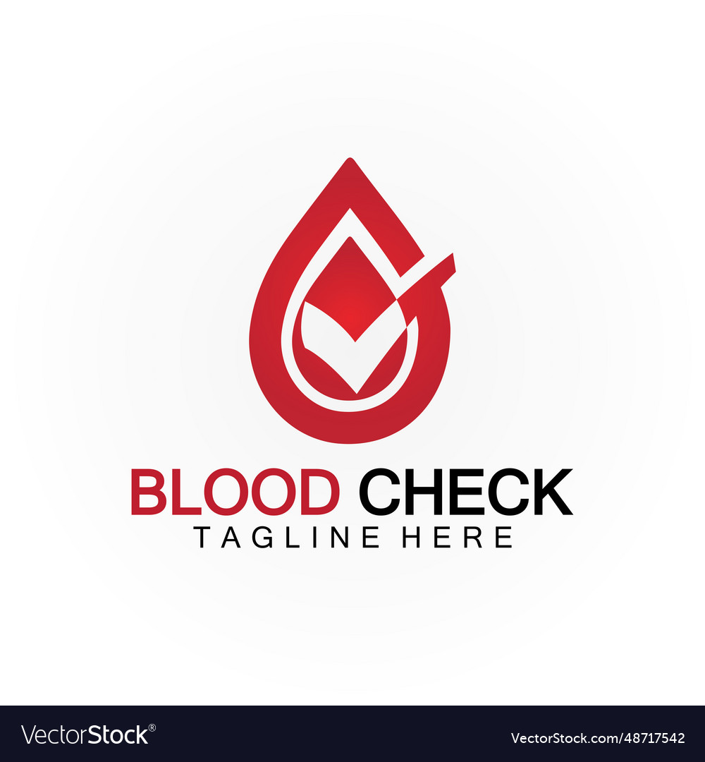Blood drop check logo icon design template