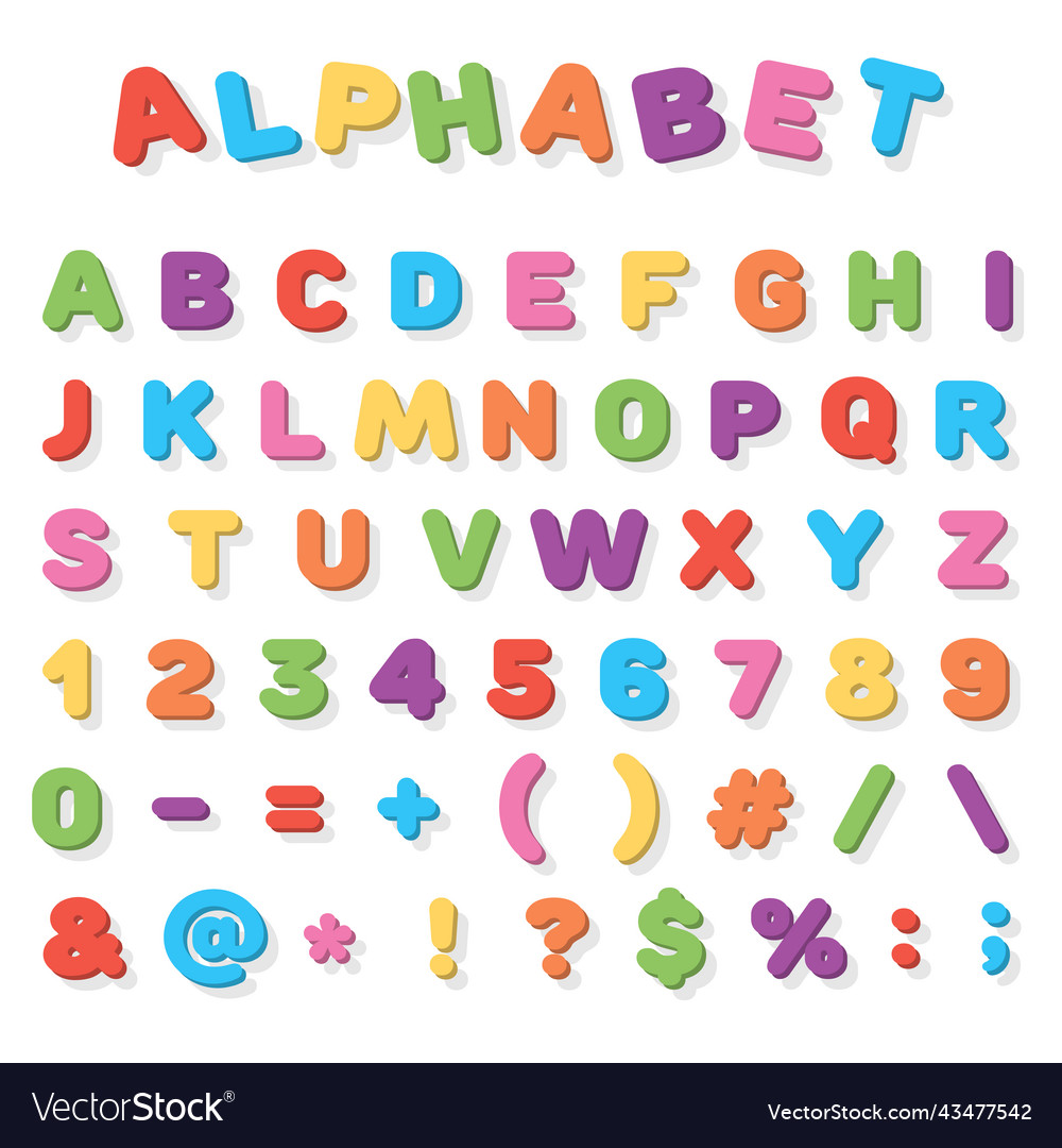 Colorful letters of the alphabet royalty free vector image