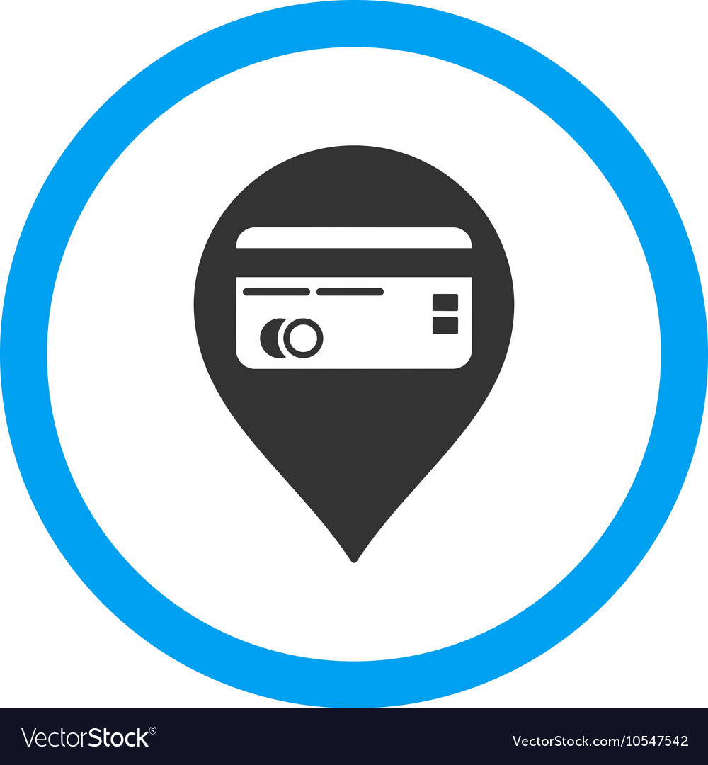 Credit card pointer flat rounded icon