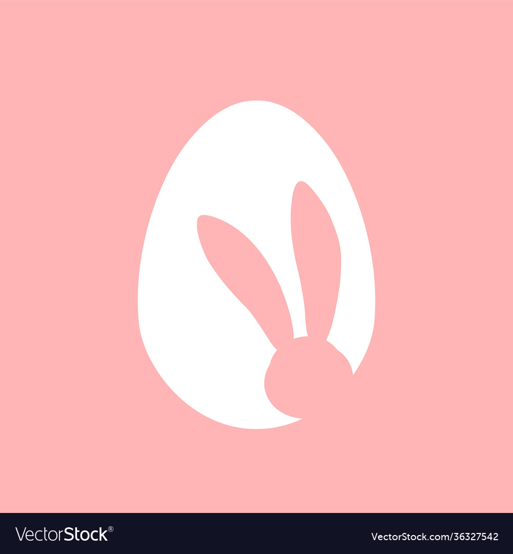 Osterei Form mit bunny Ohren Silhouette vector image Osterei Form mit bunny Ohren Silhouette