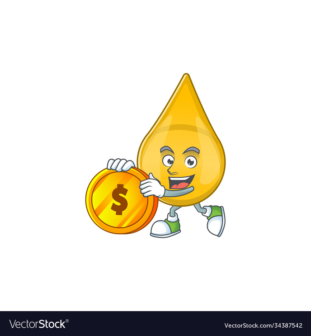 Gold hair serum rich cartoon have big coin Vector Image Gold hair serum rich cartoon have big coin Vector Image