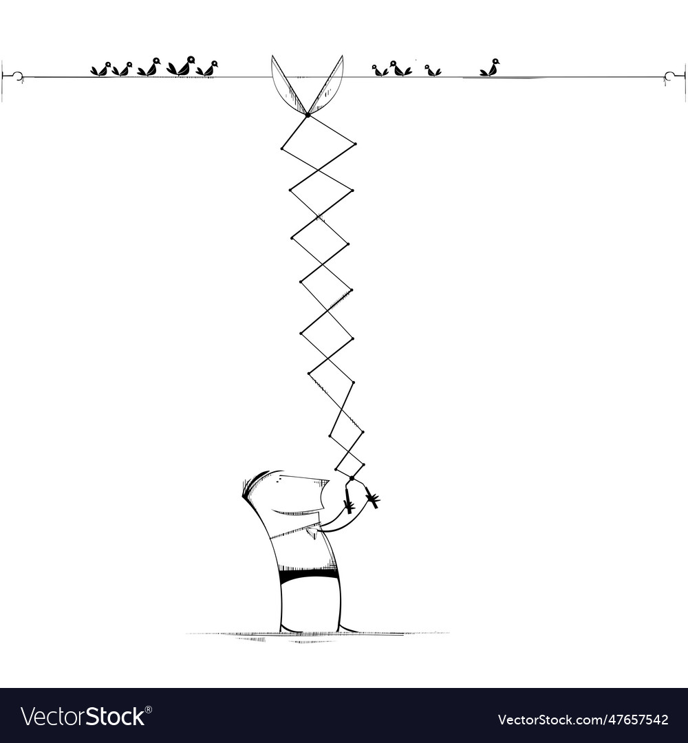 Man cutting with extendable scissors
