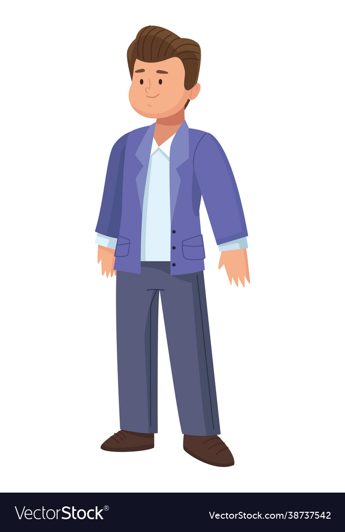 Man wearing purple blazer Royalty Free Vector Image