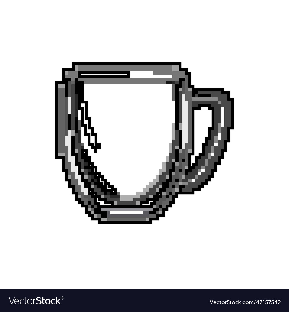 Milk coffee glass game pixel art Royalty Free Vector Image