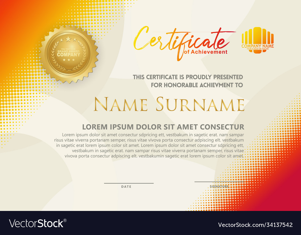 Modern certificate template with diagonal Vector Image Modern certificate template with diagonal