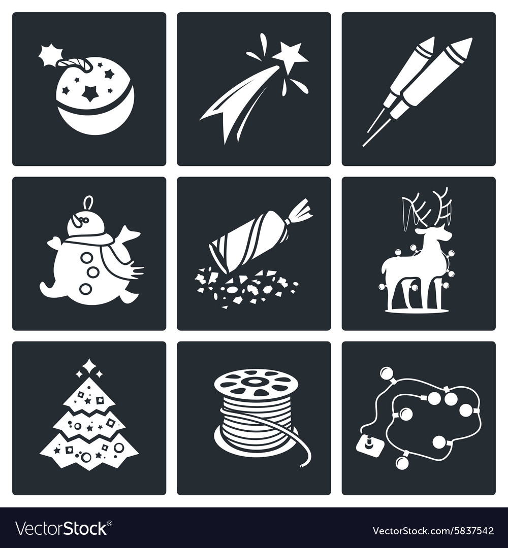 New year icons set