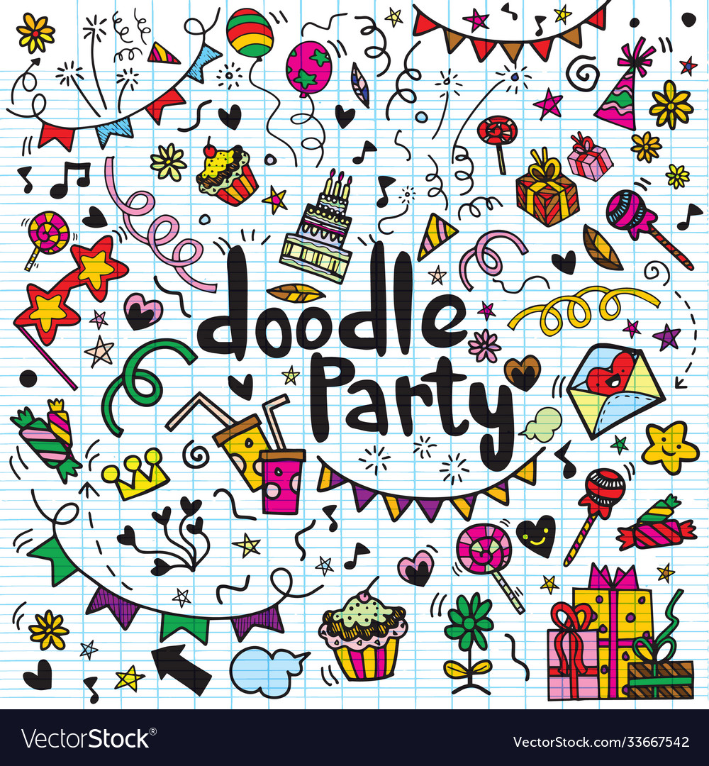Objects and symbols on party element Vector Image Objects and symbols on party element