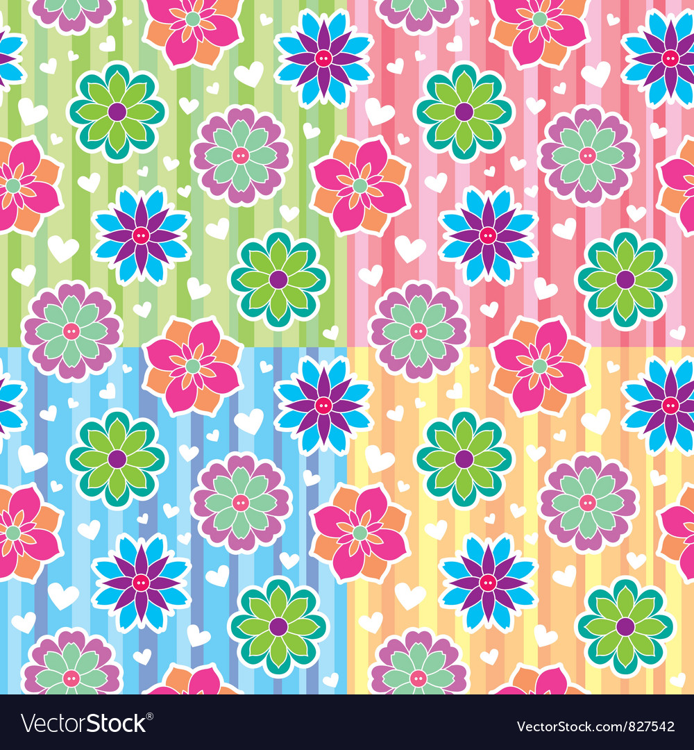 Patterns with flowers Royalty Free Vector Image