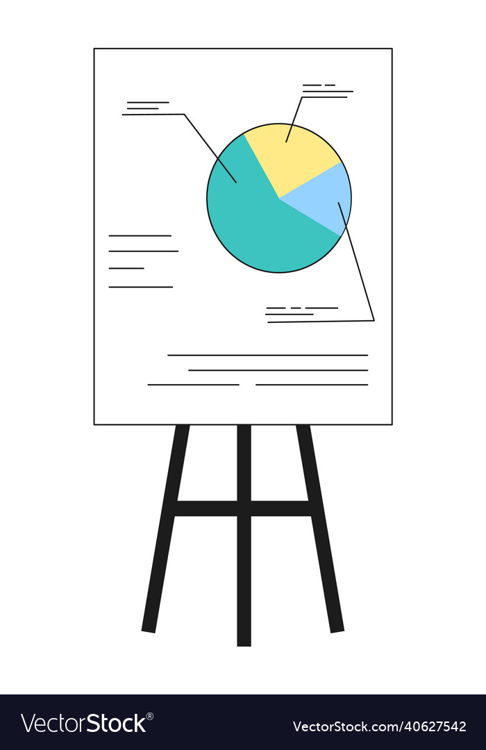 Pie diagram on flip chart board presentation