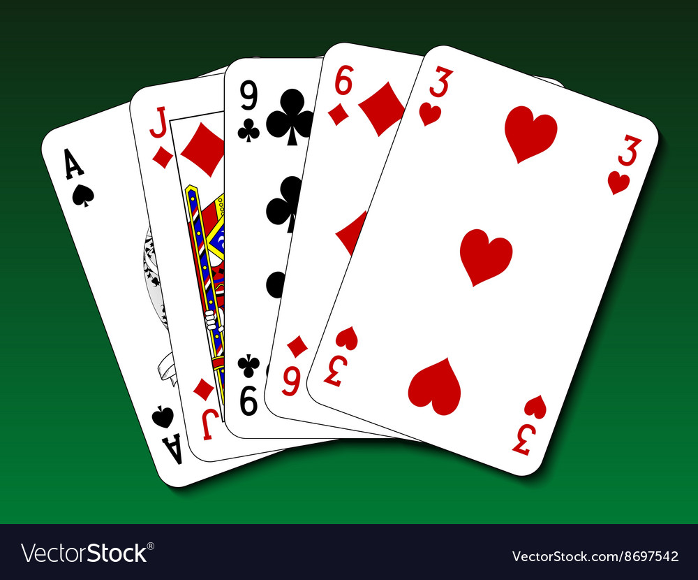 Poker hand - High card Royalty Free Vector Image