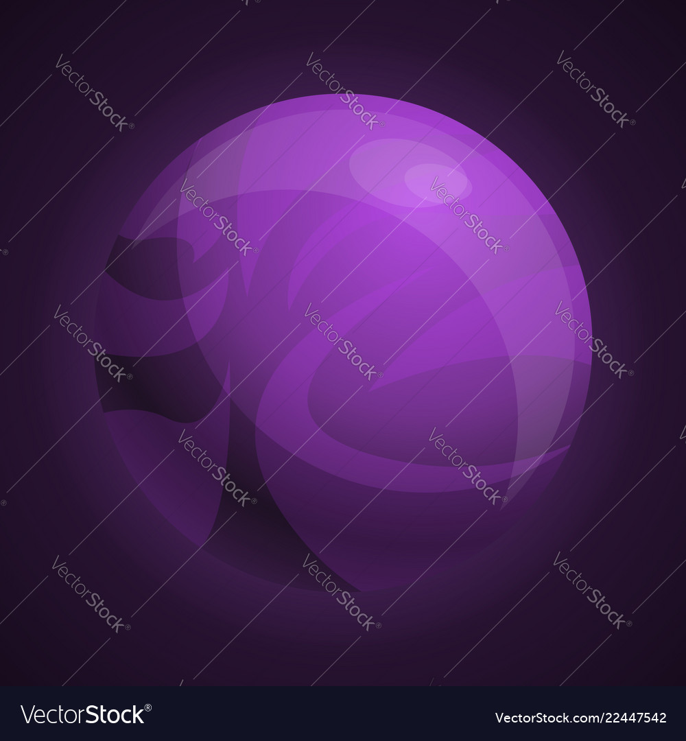 Purple planet icon cartoon style Royalty Free Vector Image