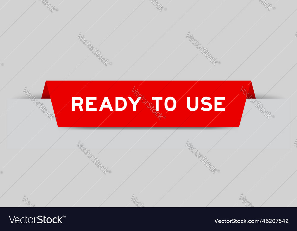 Red color inserted label with word ready to use Vector Image Red color inserted label with word ready to use