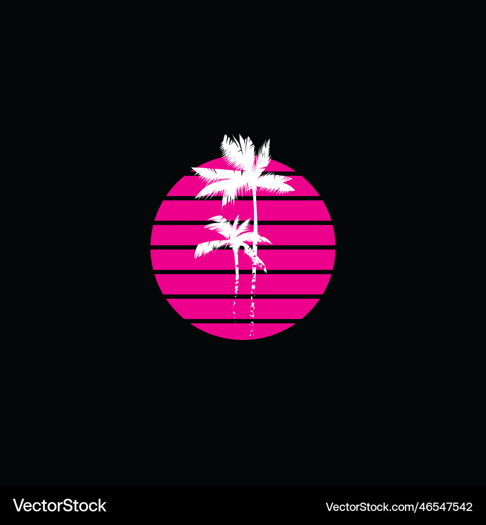 Retro sunset Royalty Free Vector Image - VectorStock
