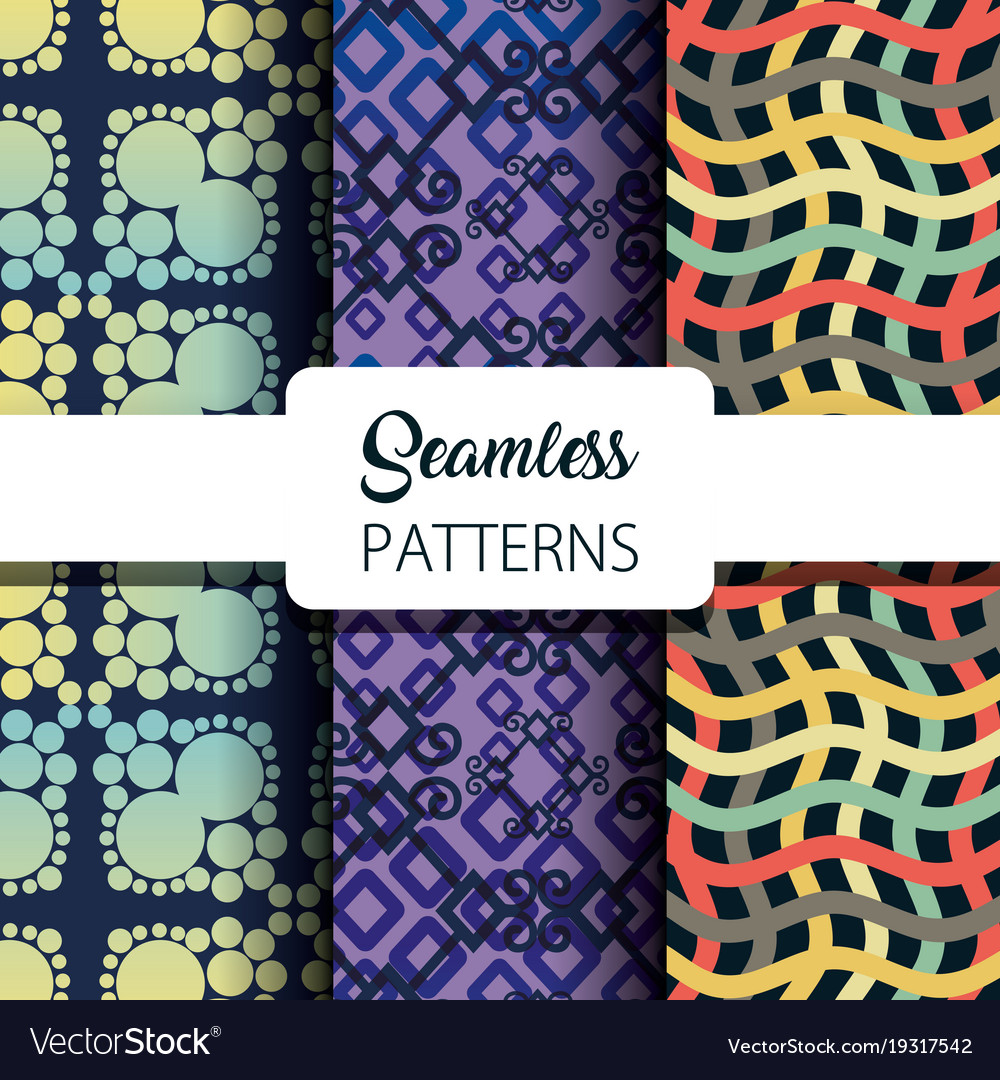 Set abstract seamless pattern background design
