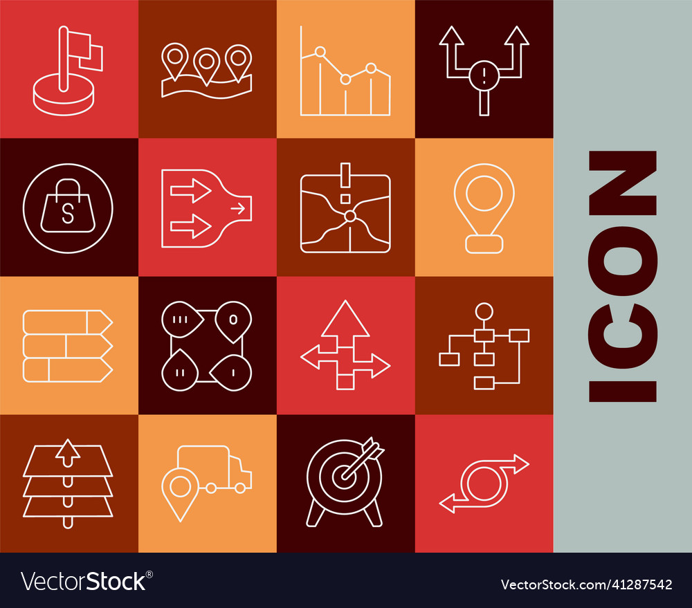 Set line arrow hierarchy organogram chart Vector Image Set line arrow hierarchy organogram chart