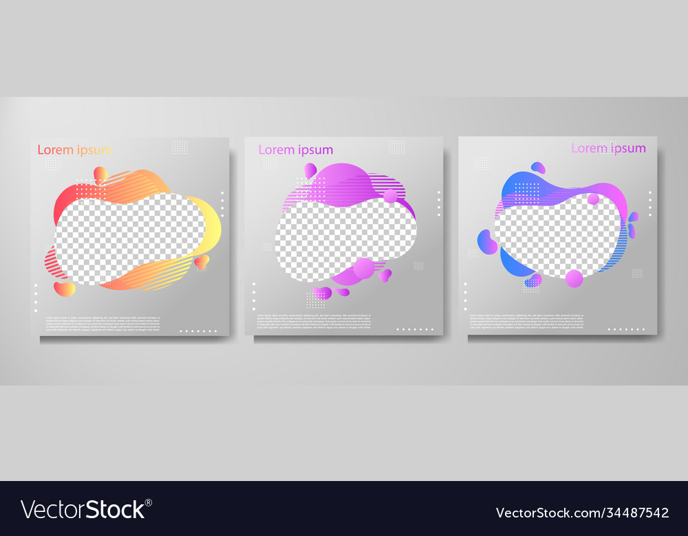 Set modern fluid background template