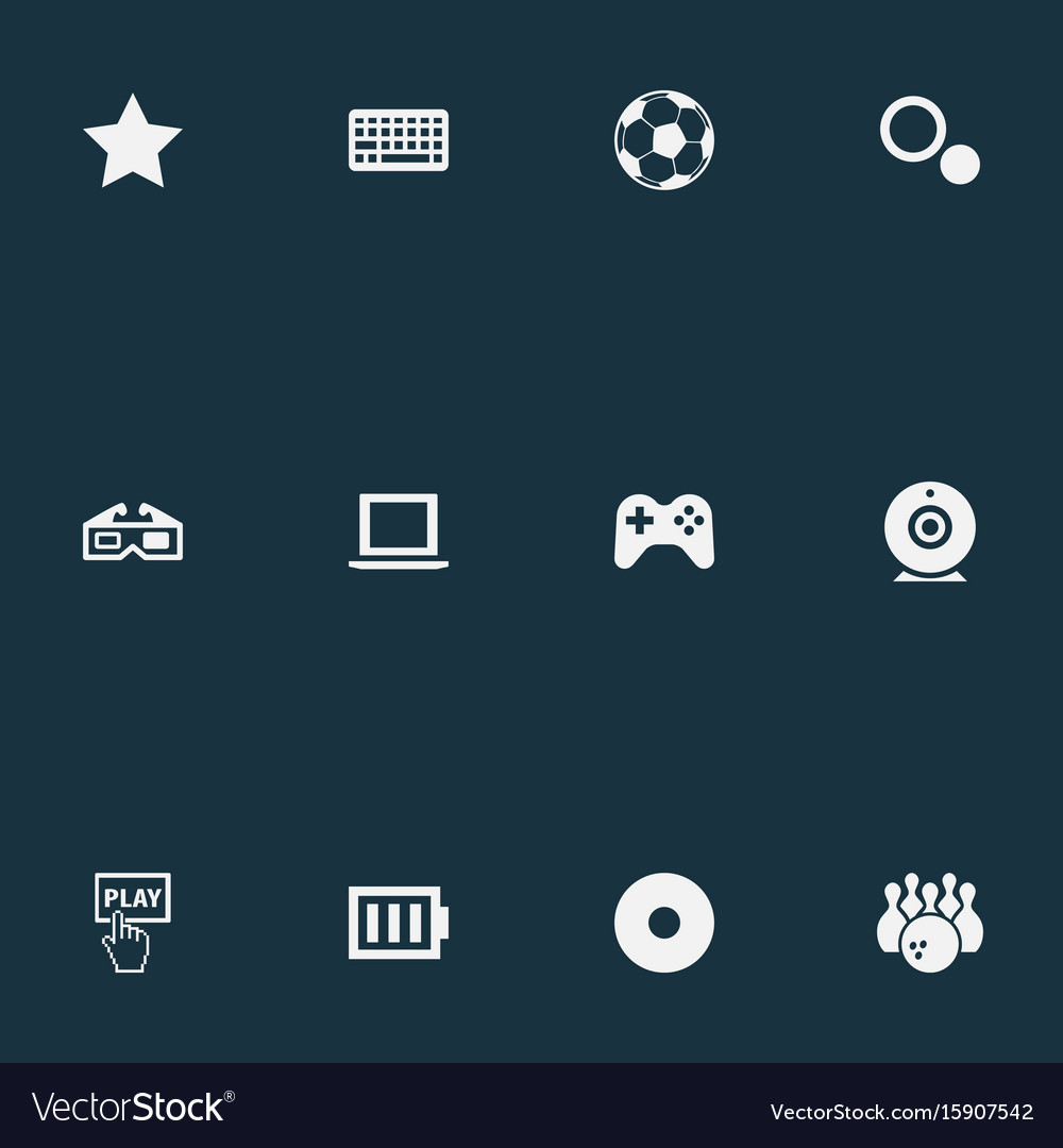 Set of simple game icons