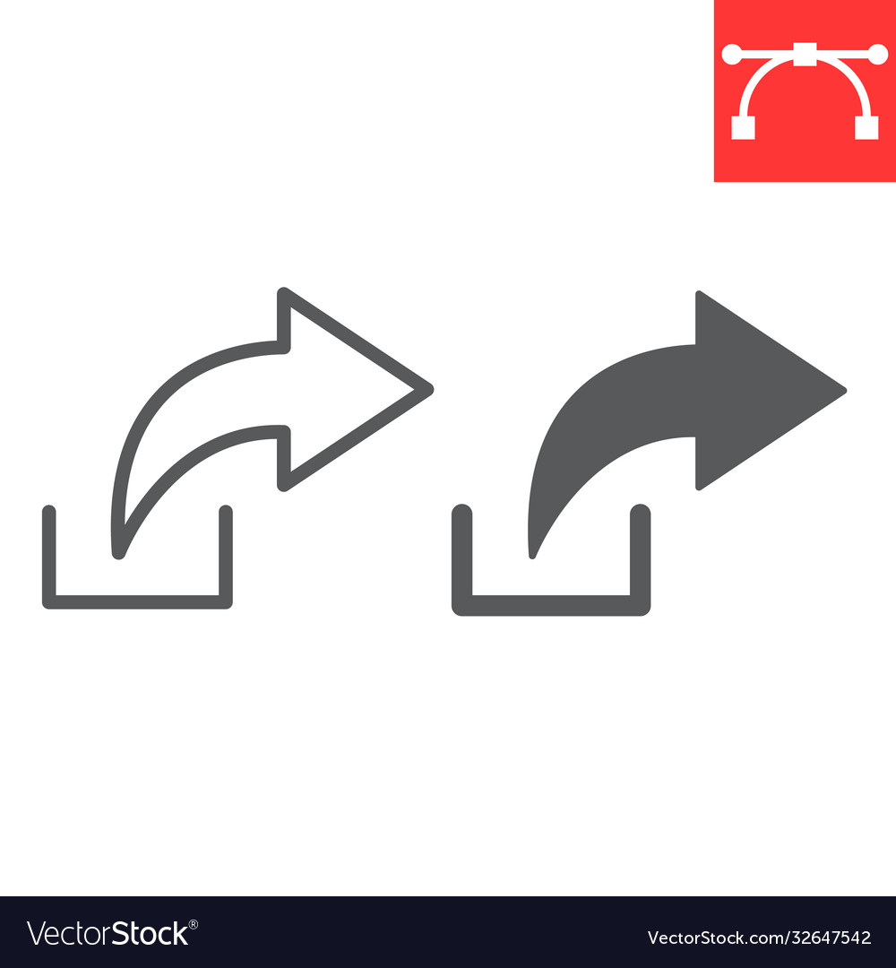 Share line and glyph icon ui button arrow vector image Share line and glyph icon ui button arrow