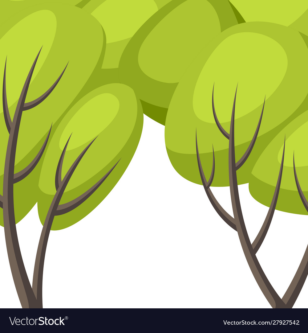 Spring or summer background with stylized trees vector image Spring or summer background with stylized trees